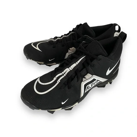 NEW Nike Alpha Menace 3 Shark Football Cleats Black White CV0582-001 Nike Alpha Menace 3 Shark Black Football Cleats Men main image 3